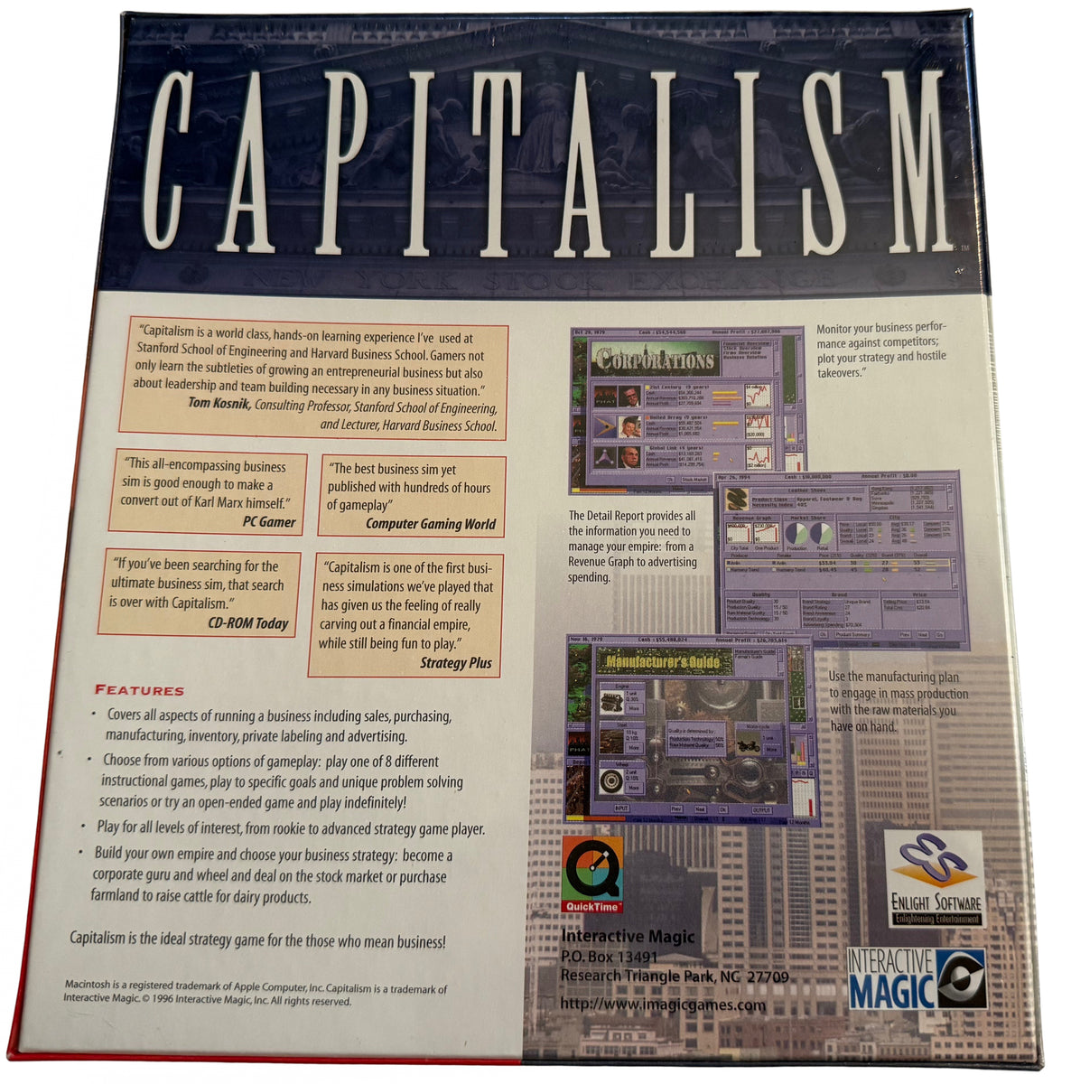 New Capitalism Business Strategy Simulator Game for Macintosh CD-ROM ...